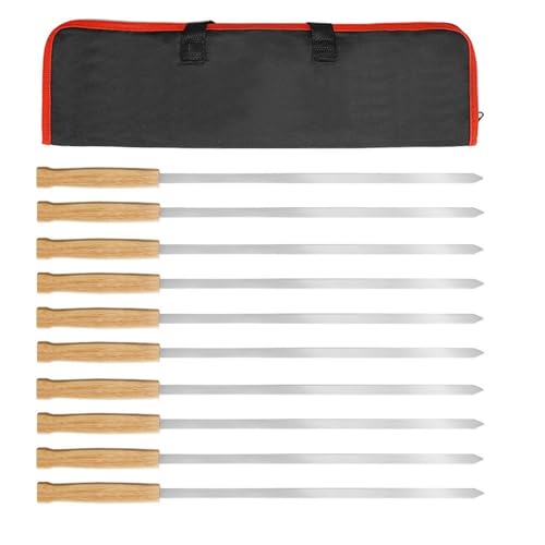 8pcs Edelstahl Mit Breiten Flachen Spieß 17 Zoll Flache Spieße Freien Camping Metall BBQ Gabel Mit Holzgriff 8pcs Edelstahl Mit Breiten Flachen Spieß 17 Zoll Flache Spieße Freien Camping Metall BBQ Gabel Mit Holzgriff von EHZBRCN