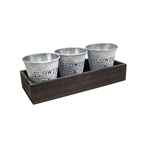 EHZBRCN 3in1 Retro Iron Pflanzer Metallpflanzenplöpfe Mit Holzhalter Für Innen Und Außengarten Home Desktop Dekoration EHZBRCN 3in1 Retro Iron Pflanzer Metallpflanzenplöpfe Mit Holzhalter Für Innen Und Außengarten Home Desktop Dekoration von EHZBRCN