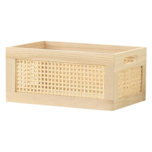 Holz Rattan Storage Basket Mit Handgewebt von EHZBRCN