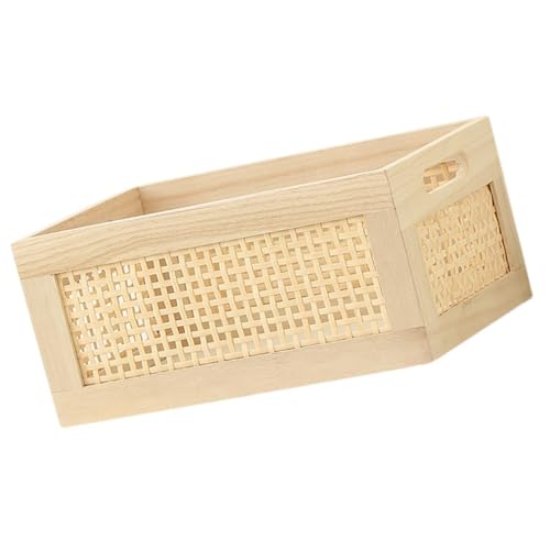 Holz Rattan Storage Basket Mit Handgewebt von EHZBRCN