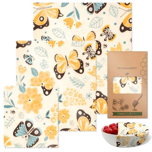 Mehrzweck Bienenwachs Lebensmittel Wraps Set Von 3 Wiederverwendbaren Robusten Baumwoll Aufbewahrungsblättern Hauszubehör Für Küchenfrische Mehrzweck Bienenwachs Lebensmittel Wraps Set Von 3 Wiederverwendbaren Robusten Baumwoll Aufbewahrungsblättern Hauszubehör Für Küchenfrische von EHZBRCN