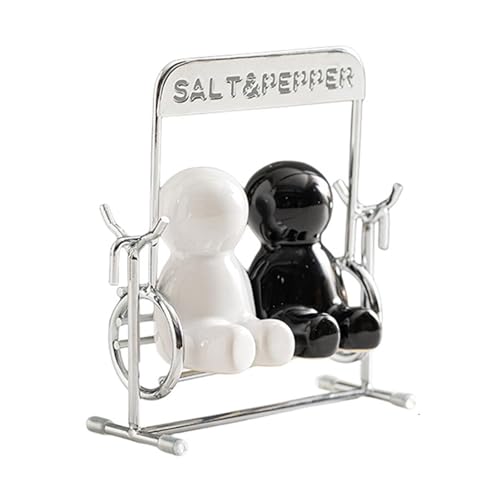 Set Von 2 Eleganten Keramikgewürzen Gläser Mit Edelstahl Deckel Dekorative Schwung Figur Küchen Aufbewahrungsbehälter Küchen Arbeitsplatten Gläser von EHZBRCN
