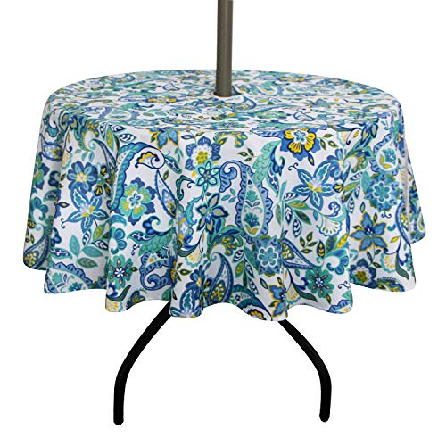 EhouseHome Runde Tischdecke mit Regenschirm-Loch und Reißverschluss, wasserdicht, mit Reißverschluss, für den Garten oder Grillen, 152 cm von EHouseHome