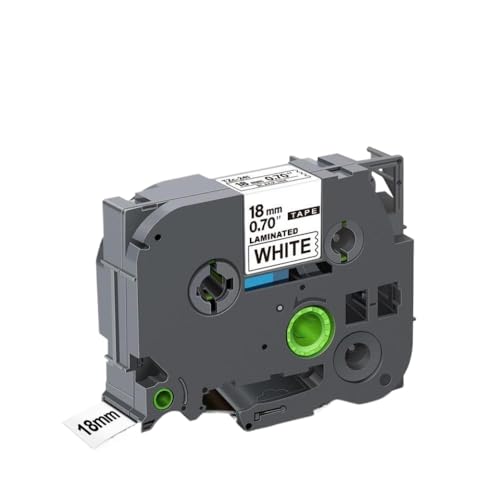 EHxCUF 1/3 PC Schwarz auf Weiß und Schwarz auf klarem Etikettband TZ-241 TZ-141 Tze141 Tze241 kompatibel mit 18 mm laminierten Bandmaschinen(1 PC Black on White) von EHxCUF