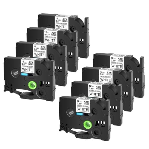 EHxCUF 3-10pcs 6 9 12 18 24-mm-Bänder kompatibel mit TZ TZE-S231 TZ-S231 Klebstoffbeetik(8PK Black on White) von EHxCUF