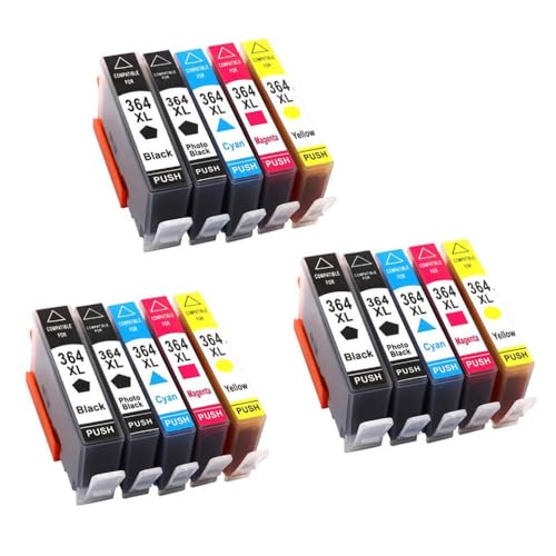 EHxCUF 364xl 364 XL Ink Patrone arbeitet mit 364 Kompatibel mit Photosmart 6520 7510 7515 7520 B010A B110A B110C B110E B1101A Drucker kompatibler Ersatz(6BK 3C 3Y 3M) von EHxCUF