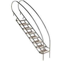 Eichenwald Pooltreppe Modell 08.2 Miami Swing Beckentiefe 1999mm Ausladung 2088mm 8 Edelstahl-Waffelblech-Stufen von EICHENWALD IDEAL EDELSTAHL