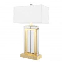 EICHHOLTZ Tischlampe Arlington Crystal Gold White Shade von EICHHOLTZ