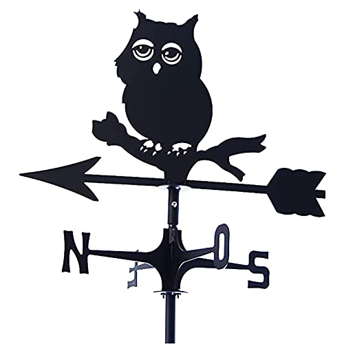 Wetterfahne, Wetterfahne, Eisen-Windgeschwindigkeitsrichtungsanzeige, langlebig, Retro-Bauernhof, Gartenpfahl, Hofdekoration, professionelles Messwerkzeug – kleine Eule von EICOFF