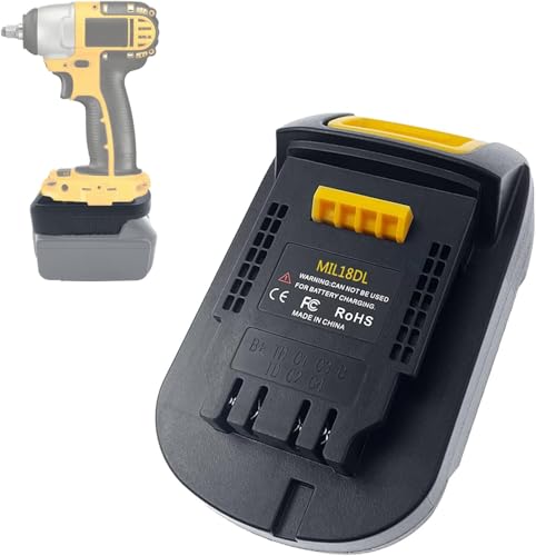 EID Batterieadapter für Dewalt 18V Werkzeug zu Milwaukee M18 18V Akku, MIL18DL Konverter für DW 18V Max XR Li-Ion Werkzeug Verwendung, Ersatz für DCB200 (nur Adapter) von EID