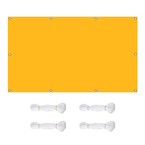 EIDEMED Sonnensegel Balkon Rechteck Wasserdicht 1M x 2M Sonnensegel Schattentuch UV-Schutz Reißfest mit Befestigungs Kit für Camping Terrasse Balkon Garten Outdoor, Gelb von EIDEMED