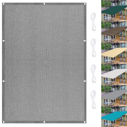 Schattennetz 1.6 x 2.8 m Atmungsaktiv Sichtschutz Balkon Windschutz Reißfest, 98% UV Schutz Schattenspender Garten Balkon Terrasse, Hellgrau von EIDEMED