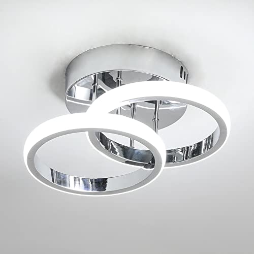 EIDISUNY LED Lampe Rund Elegante Modern Mode Silber Klein Deckenbeleuchtung für Küche Balkon Deckenleuchte Flur Esszimmer Kühles Weißes Licht 22W von EIDISUNY