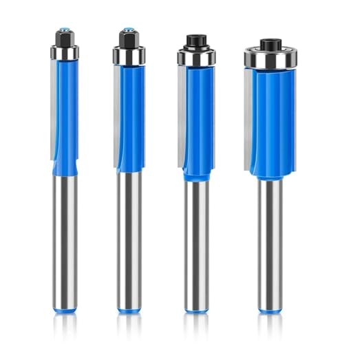 1–4-teiliges Set mit 1/4 Zoll/6 mm Schaft-Bündigfräsern mit Lager – Hartmetallbestückte Holzschablonen-Musterbits for präzises Milli(4Pcs 6.35mm Shank) von EIENQBVL