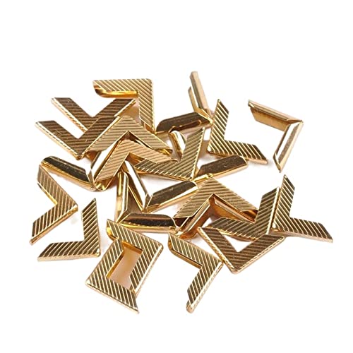 EIFINE 17 x 17 x 3 mm, 50 Stück, Goldener Eckenschutz for Scrapbooking-Zubehör, Metall, Buchecken, DIY-Ordner, Dekor von EIFINE