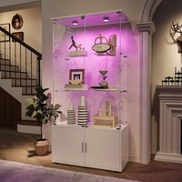 Glasvitrine mit 3 Etagen und Stauraum – LED – modernes Design – Wohnzimmermöbel – 78x35x164 cm – Weiß Glasvitrine mit 3 Etagen und Stauraum – LED – modernes Design – Wohnzimmermöbel – 78x35x164 cm – Weiß von EIFSON