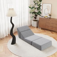 Kompaktes Schlafsofa für Erwachsene – Klappsofa mit Klappmatratze – Schlafsofa-Chaiselongue – Mini-Relaxsofa – Grau Kompaktes Schlafsofa für Erwachsene – Klappsofa mit Klappmatratze – Schlafsofa-Chaiselongue – Mini-Relaxsofa – Grau von EIFSON