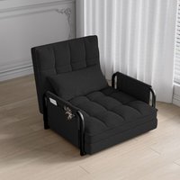 Multifunktionales Einzel-Schlafsofa, verstellbare Rückenlehne mit 5 Stufen, Scharpa-Wollbezug, mit Stauraum, umwandelbar in ein Bett – Schwarz Multifunktionales Einzel-Schlafsofa, verstellbare Rückenlehne mit 5 Stufen, Scharpa-Wollbezug, mit Stauraum, umwandelbar in ein Bett – Schwarz von EIFSON
