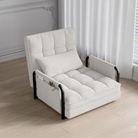 Multifunktionales Einzel-Schlafsofa, verstellbare Rückenlehne mit 5 Stufen, Scharpa-Wollbezug, mit Stauraum, umwandelbar in ein Bett – Weiß Multifunktionales Einzel-Schlafsofa, verstellbare Rückenlehne mit 5 Stufen, Scharpa-Wollbezug, mit Stauraum, umwandelbar in ein Bett – Weiß von EIFSON