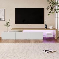 TV-Schrank 200 cm mit dimmbarer LED-Beleuchtung, 3 Türen, 2 offene Glasböden, Holzoptik, moderner Stil, passend für 90-Zoll-Fernseher – 200 x 39 x 42 TV-Schrank 200 cm mit dimmbarer LED-Beleuchtung, 3 Türen, 2 offene Glasböden, Holzoptik, moderner Stil, passend für 90-Zoll-Fernseher – 200 x 39 x 42 von EIFSON