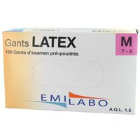 Espace Bricolage - Box mit 100 pre-gepuderten Handschuhe Latex Größe m / 7-8 emilabo von ESPACE BRICOLAGE