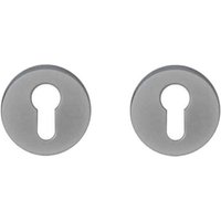 Eigenmarke - Paar runde Rosetten für Tür Modell Zephyr - Zylinder - Aluminium von EIGENMARKE