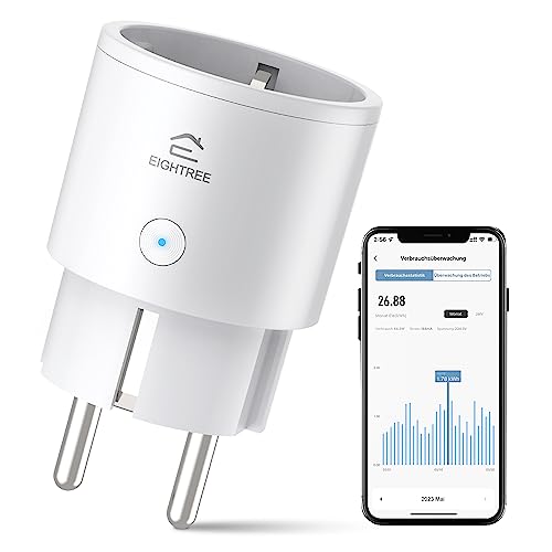 EIGHTREE Smart WLAN Steckdose, Alexa Zubehör WiFi Steckdose mit Strommessung, Sprachsteuerung & Timer, Smart Home funktioniert mit Alexa, Google Home EIGHTREE Smart WLAN Steckdose, Alexa Zubehör WiFi Steckdose mit Strommessung, Sprachsteuerung & Timer, Smart Home funktioniert mit Alexa, Google Home von Eightree