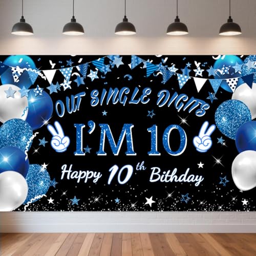 "Happy 10th Birthday"-Banner mit einstelligem Hintergrund, 10. Geburtstag, Dekoration, Hintergrundbanner für Jungen und Mädchen, Party-Dekorationen, Fotohintergrund "Happy 10th Birthday"-Banner mit einstelligem Hintergrund, 10. Geburtstag, Dekoration, Hintergrundbanner für Jungen und Mädchen, Party-Dekorationen, Fotohintergrund von EIGHTSTATES