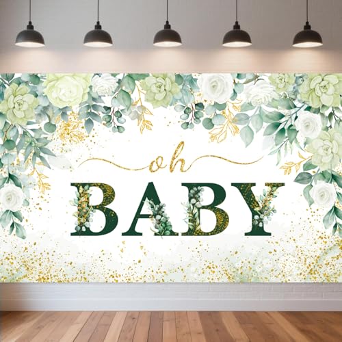 Salbeigrün Oh Baby Banner – Großer Babyparty-Banner Hintergrund für Jungen oder Mädchen, Geschlechtsoffenbarung, Party-Dekoration mit Foto-Requisiten, Innen- und Außenbereich Salbeigrün Oh Baby Banner – Großer Babyparty-Banner Hintergrund für Jungen oder Mädchen, Geschlechtsoffenbarung, Party-Dekoration mit Foto-Requisiten, Innen- und Außenbereich von EIGHTSTATES