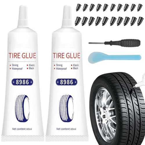 120ml Tire Repair Glue，Tire Patch Glue for Sidewall Bonding or Air Leakage of Tires, for Car, Motorcycle, Tractor, Truck, off-road Vehicle Tire Nail Repair Kit Glue von EIGTWEN
