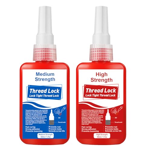 schraubensicherung,2x50ml schraubensicherung mittelfest/hochfest Verhindert das Lösen von Muttern und Schrauben bei längerer Vibration und sichert und dichtet so Metallmuttern und -schrauben von EIGTWEN