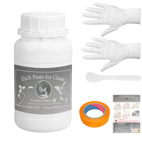 EIGTWEN 300g Etch paste for Glass,Etch Paste Can be Used on a Variety of Surfaces,Including Glass,Ceramic,Metal, and More.It is Perfect for Creating Vustom Designs and Patterns on Your Favorite Items von EIGTWEN