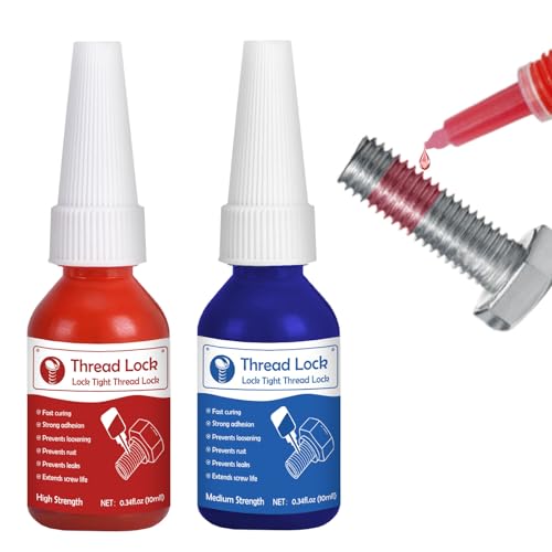 schraubensicherung,2x10ml schraubensicherung mittelfest/hochfest Verhindert das Lösen von Muttern und Schrauben bei längerer Vibration und sichert und dichtet so Metallmuttern und -schrauben von EIGTWEN