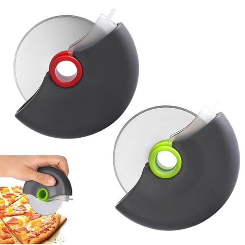 EIHI 2 Stück Pizzaschneiderad Pizzaschneider mit Klingenschutz und ergonomischem Griff superscharf und spülmaschinenfest Pizzaroller EIHI 2 Stück Pizzaschneiderad Pizzaschneider mit Klingenschutz und ergonomischem Griff superscharf und spülmaschinenfest Pizzaroller von EIHI