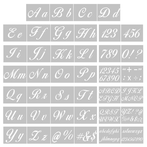EIHI 40 Stück Buchstaben Schablone Kunststoff, Zeichen Typografiezubehör, Kunst Alphabet Schablonen Groß und Kleinbuchstaben Handwerk für DIY Malerei Holz Wand Papier von EIHI