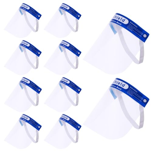 EIHI Gesichtsschutz, 10 Stück Face Shield mit Anti Beschlag Visier Gesichtsschutz und angenehmem Dank Polsterung- Gesichtsschutzschild, Faceshield, Visier, Spuckschutz von EIHI