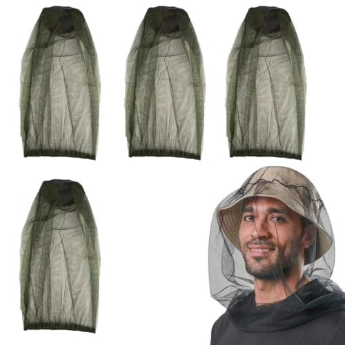 EIHI Imkerhut Camouflage Netz Mückennetz Kopf 4 Stück Camouflage Imkerei imker Anti-mücke Biene Bug Insekt Fly Maske Kappe Hut mit Kopf Net Mesh Gesichtsschutz Outdoor Angelausrüstung von EIHI