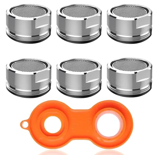 EIHI Perlatoren für Wasserhähne M24 [6 Stück] Wasserhahn aufsatz perlator Strahlregler mit ABS- und Edelstahl- Filter inkl Mischdüsenschlüssel für Wasserhähne von EIHI