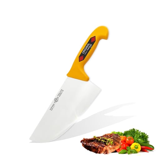 EIKASO Solingen Speckmesser extra breite Klinge 20cm Fleischermesser Allzweck Küchenmesser geeignet für Fleisch Gemüse Kräuter aus Molybdänstahl 1.4116 Profi Solinger Messer von EIKASO