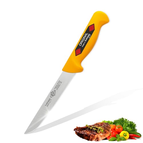 EIKASO Solingen Ausbeinmesser breite Klinge 21cm Klinge Steif Ausbeinmesser Fleischmesser Profi Solinger Qualität für Fleisch Fisch von EIKASO
