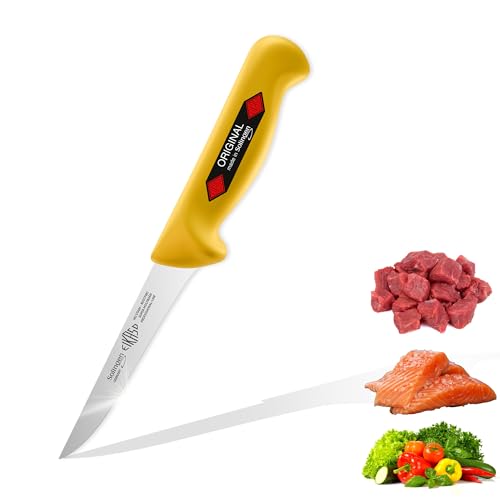 EIKASO Solingen Ausbeinmesser gerade 13cm Klinge steif aus Molybdänstahl 1.4116 Profi Fleischmesser Filetiermesser Schlachtermesser handabgezogen und eisgehärtet spülmaschinengeeignet EIKASO Solingen Ausbeinmesser gerade 13cm Klinge steif aus Molybdänstahl 1.4116 Profi Fleischmesser Filetiermesser Schlachtermesser handabgezogen und eisgehärtet spülmaschinengeeignet von EIKASO
