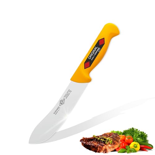 EIKASO Solingen Blockmesser amerikanische Klingenform 16cm Klinge aus Molybdänstahl American Style Messer Fleischmesser Allzweckmesser Küchenmesser für Profis und Privat | ergonomischer Griff von EIKASO