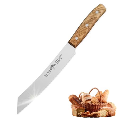 EIKASO Solingen Germany Brotmesser mit Olivenholzgriff 21cm Klingenlänge Allzweckmesser Küchenmesser für verschiedene Aufgaben aus Molybdänstahl 1.4116 rostfrei hergestellt in Solingen EIKASO Solingen Germany Brotmesser mit Olivenholzgriff 21cm Klingenlänge Allzweckmesser Küchenmesser für verschiedene Aufgaben aus Molybdänstahl 1.4116 rostfrei hergestellt in Solingen von EIKASO