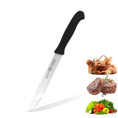 EIKASO Solingen Germany Universalmesser mit Wellenschliff 15cm Allzweckmesser aus Molybdänstahl 1.4116 - Haushaltsmesser aus Solingen für den täglichen Gebrauch - für Fleisch Gemüse Obst geeignet von EIKASO