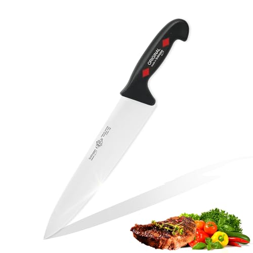 EIKASO Solingen Kochmesser mit breiter Klinge 23cm scharfe Klinge Kochmesser Fleischmesser Küchenmesser Profi Qualität Molybdänstahl 1.4116 eisgehärtet geeignet für Hobby & Profiköche EIKASO Solingen Kochmesser mit breiter Klinge 23cm scharfe Klinge Kochmesser Fleischmesser Küchenmesser Profi Qualität Molybdänstahl 1.4116 eisgehärtet geeignet für Hobby & Profiköche von EIKASO