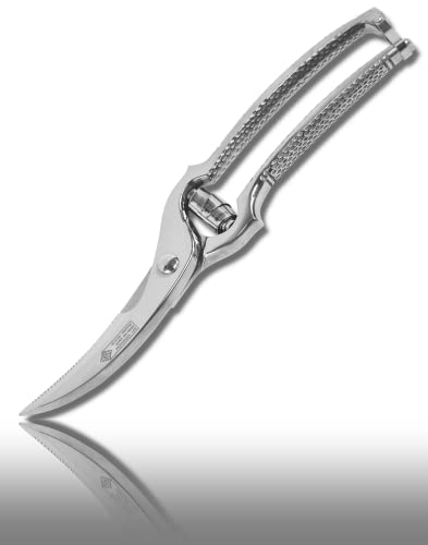 Eikaso Geflügelschere Geflügelmesser Federmechanismus Schere Küchenschere, Silber, 25 cm von EIKASO