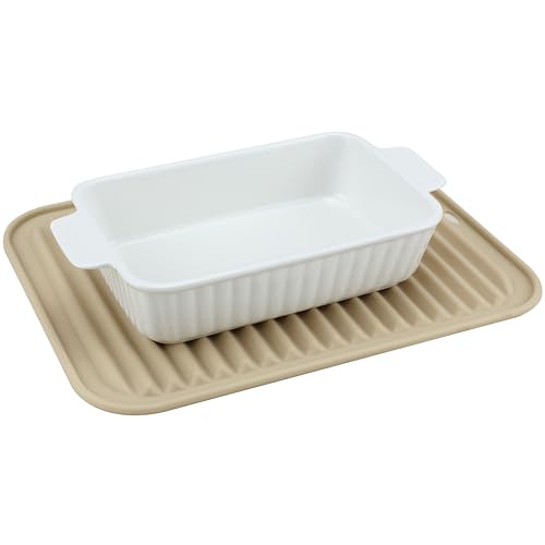 EIKS Keramik-Backform mit Griffen und Silikonmatte zum Servieren von Backen und Dämpfen von Lasagne, Nudeln, Fleisch, Reis, Nudeln, Brot, Aufläufen, Mahlzeiten, Weiß, 24,1 cm EIKS Keramik-Backform mit Griffen und Silikonmatte zum Servieren von Backen und Dämpfen von Lasagne, Nudeln, Fleisch, Reis, Nudeln, Brot, Aufläufen, Mahlzeiten, Weiß, 24,1 cm von EIKS