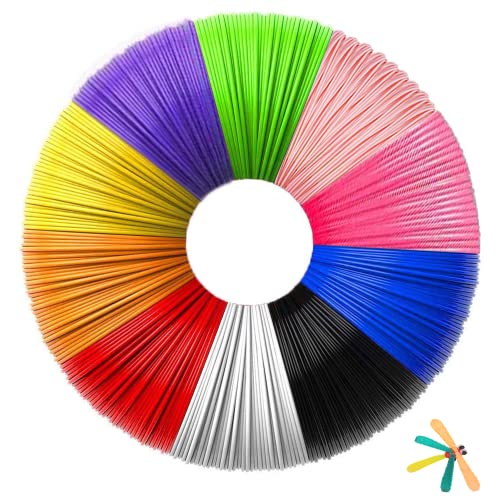 3D Stift PLA Filament 1,75 mm,10 Farben, je 5M, 3D Stift Nachfüllpacks Set, 3D Stift Zubehör für Kinder und Erwachsene Starterset, 3d Pen Filament für 3D Drucker Stift von EILYGK