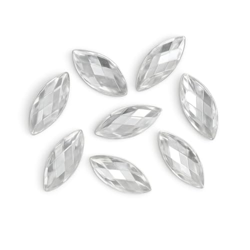 EIMASS Acryl-Kristalle in Pferdeaugenform in Pferdeaugenform, Strasssteine in Pferdeaugenform, klarer Kristall, 5 x 10 mm, 50 Stück von EIMASS