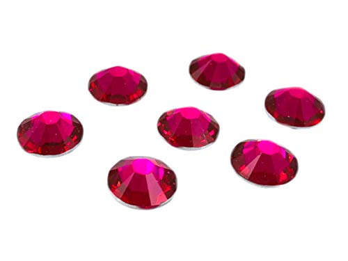 Eimass® Kunstharz-Strasssteine ohne Hotfix, zum Aufkleben auf flacher Rückseite, foliert, Kunstharz, 8 mm, Hot Pink, 100 Stück von EIMASS